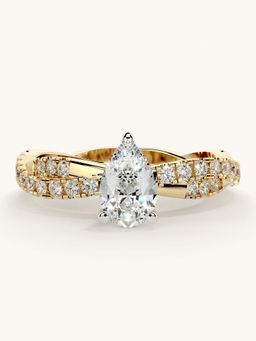 Valanova - Gold Sterling Silver and Certified Lab Grown Diamond 0.91Cts Ring