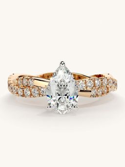 Valanova - Rose Gold Sterling Silver and Certified Lab Grown Diamond 1.16Cts Ring