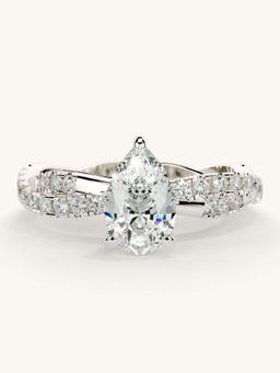 Valanova - White Gold Sterling Silver and Certified Lab Grown Diamond 1.16Cts Ring