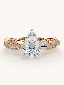 Valanova - Rose Gold Sterling Silver and Certified Lab Grown Diamond 1.41Cts Ring
