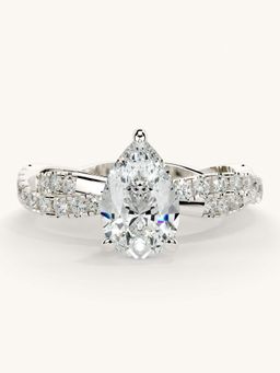 Valanova - White Gold Sterling Silver and Certified Lab Grown Diamond 1.41Cts Ring