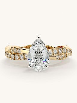 Valanova - Gold Sterling Silver and Certified Lab Grown Diamond 1.41Cts Ring