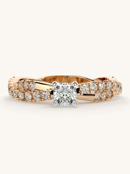 Valanova - Rose Gold Sterling Silver and Certified Lab Grown Diamond 0.66Cts Ring