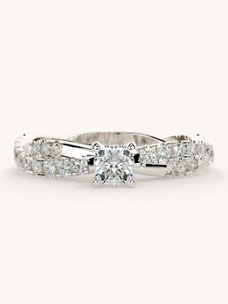 Valanova - White Gold Sterling Silver and Certified Lab Grown Diamond 0.66Cts Ring