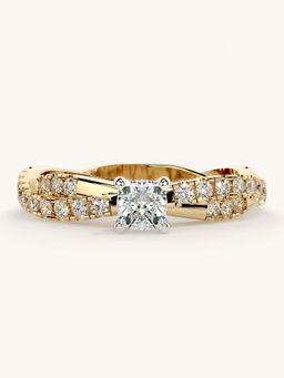 Valanova - Gold Sterling Silver and Certified Lab Grown Diamond 0.66Cts Ring