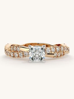 Valanova - Rose Gold Sterling Silver and Certified Lab Grown Diamond 0.91Cts Ring