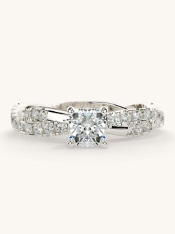 Valanova - White Gold Sterling Silver and Certified Lab Grown Diamond 0.91Cts Ring