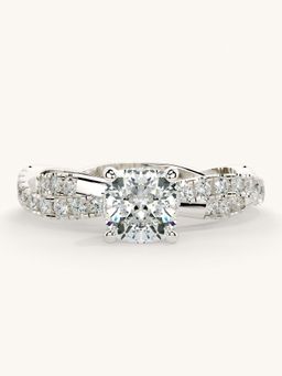 Valanova - White Gold Sterling Silver and Certified Lab Grown Diamond 1.16Cts Ring