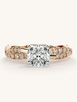 Valanova - Rose Gold Sterling Silver and Certified Lab Grown Diamond 1.41Cts Ring