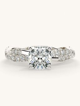 Valanova - White Gold Sterling Silver and Certified Lab Grown Diamond 1.41Cts Ring