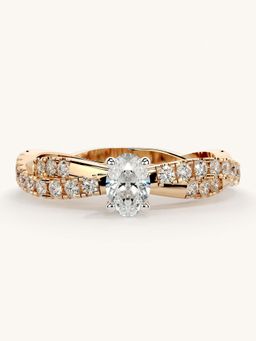 Valanova - Rose Gold Sterling Silver and Certified Lab Grown Diamond 0.66Cts Ring