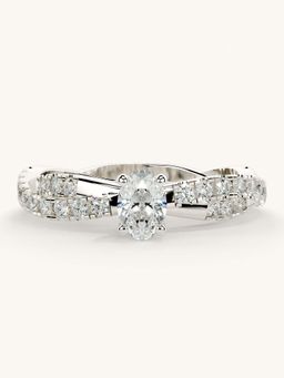 Valanova - White Gold Sterling Silver and Certified Lab Grown Diamond 0.66Cts Ring