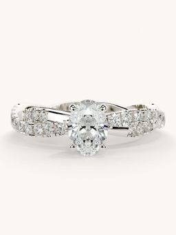 Valanova - White Gold Sterling Silver and Certified Lab Grown Diamond 0.91Cts Ring