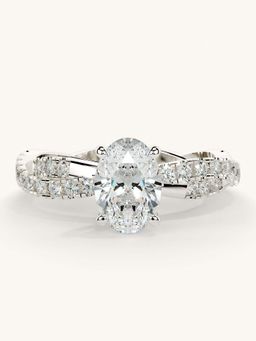 Valanova - White Gold Sterling Silver and Certified Lab Grown Diamond 1.16Cts Ring
