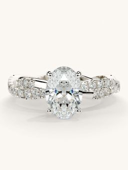 Valanova - White Gold Sterling Silver and Certified Lab Grown Diamond 1.41Cts Ring