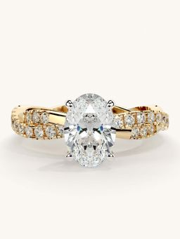 Valanova - Gold Sterling Silver and Certified Lab Grown Diamond 1.41Cts Ring