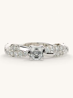 Valanova - White Gold Sterling Silver and Certified Lab Grown Diamond 0.66Cts Ring