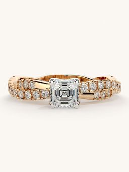 Valanova - Rose Gold Sterling Silver and Certified Lab Grown Diamond 0.91Cts Ring