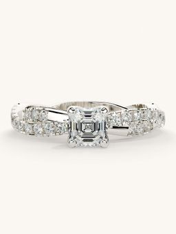 Valanova - White Gold Sterling Silver and Certified Lab Grown Diamond 0.91Cts Ring