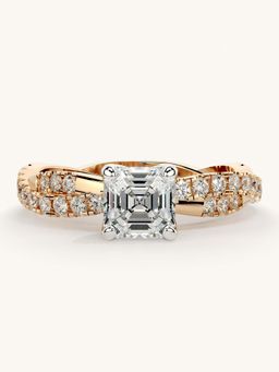 Valanova - Rose Gold Sterling Silver and Certified Lab Grown Diamond 1.16Cts Ring
