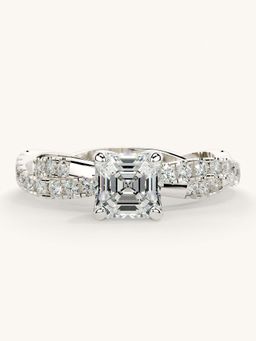 Valanova - White Gold Sterling Silver and Certified Lab Grown Diamond 1.16Cts Ring