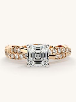 Valanova - Rose Gold Sterling Silver and Certified Lab Grown Diamond 1.41Cts Ring