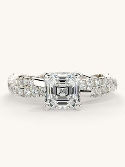 Valanova - White Gold Sterling Silver and Certified Lab Grown Diamond 1.41Cts Ring