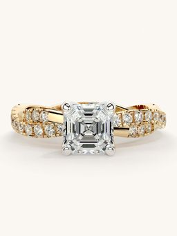 Valanova - Gold Sterling Silver and Certified Lab Grown Diamond 1.41Cts Ring