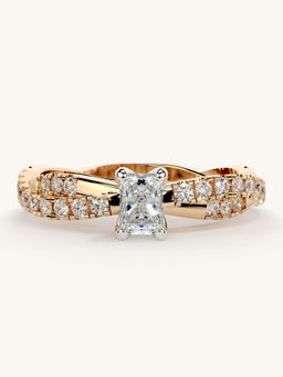 Valanova - Rose Gold Sterling Silver and Certified Lab Grown Diamond 0.66Cts Ring