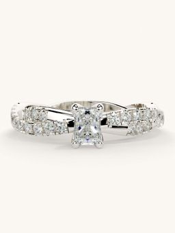 Valanova - White Gold Sterling Silver and Certified Lab Grown Diamond 0.66Cts Ring