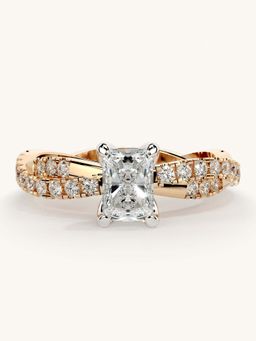 Valanova - Rose Gold Sterling Silver and Certified Lab Grown Diamond 0.91Cts Ring