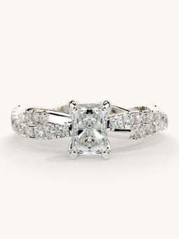 Valanova - White Gold Sterling Silver and Certified Lab Grown Diamond 0.91Cts Ring