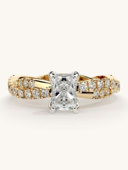 Valanova - Gold Sterling Silver and Certified Lab Grown Diamond 0.91Cts Ring