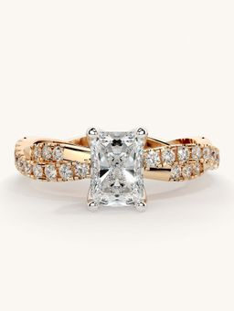 Valanova - Rose Gold Sterling Silver and Certified Lab Grown Diamond 1.16Cts Ring