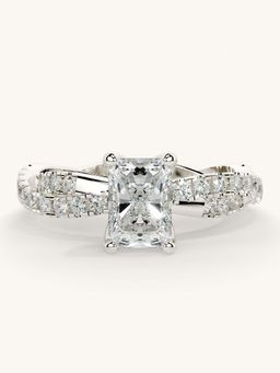Valanova - White Gold Sterling Silver and Certified Lab Grown Diamond 1.16Cts Ring