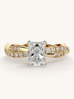 Valanova - Gold Sterling Silver and Certified Lab Grown Diamond 1.16Cts Ring