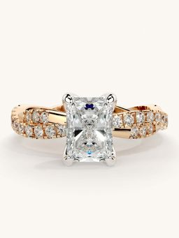 Valanova - Rose Gold Sterling Silver and Certified Lab Grown Diamond 1.41Cts Ring
