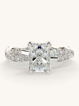 Valanova - White Gold Sterling Silver and Certified Lab Grown Diamond 1.41Cts Ring