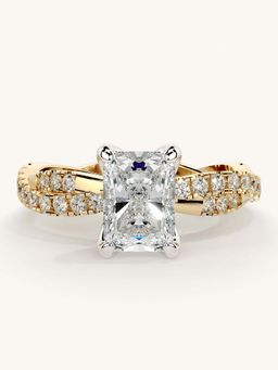 Valanova - Gold Sterling Silver and Certified Lab Grown Diamond 1.41Cts Ring