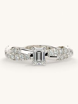 Valanova - White Gold Sterling Silver and Certified Lab Grown Diamond 0.66Cts Ring