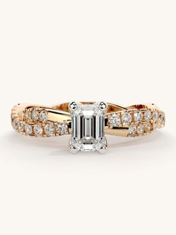 Valanova - Rose Gold Sterling Silver and Certified Lab Grown Diamond 0.91Cts Ring