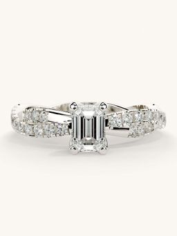 Valanova - White Gold Sterling Silver and Certified Lab Grown Diamond 0.91Cts Ring