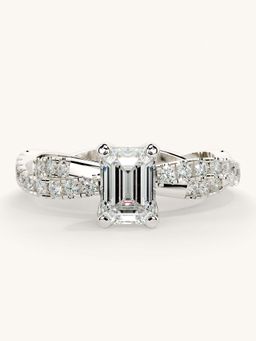 Valanova - White Gold Sterling Silver and Certified Lab Grown Diamond 1.16Cts Ring
