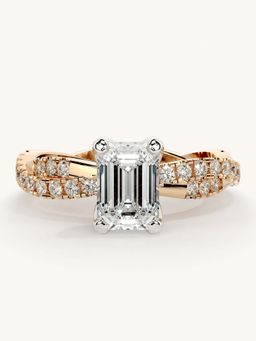 Valanova - Rose Gold Sterling Silver and Certified Lab Grown Diamond 1.41Cts Ring