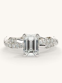 Valanova - White Gold Sterling Silver and Certified Lab Grown Diamond 1.41Cts Ring
