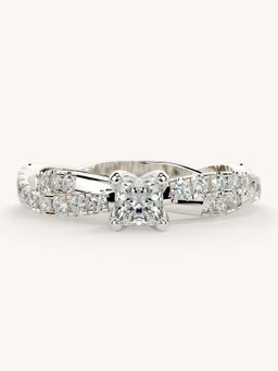 Valanova - White Gold Sterling Silver and Certified Lab Grown Diamond 0.66Cts Ring