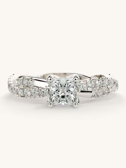 Valanova - White Gold Sterling Silver and Certified Lab Grown Diamond 0.91Cts Ring