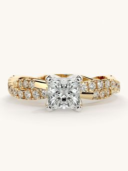 Valanova - Gold Sterling Silver and Certified Lab Grown Diamond 1.16Cts Ring