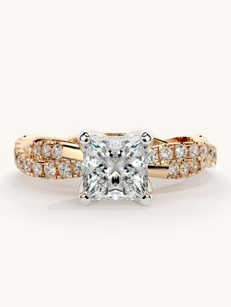 Valanova - Rose Gold Sterling Silver and Certified Lab Grown Diamond 1.41Cts Ring