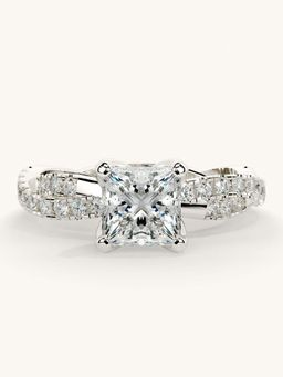 Valanova - White Gold Sterling Silver and Certified Lab Grown Diamond 1.41Cts Ring